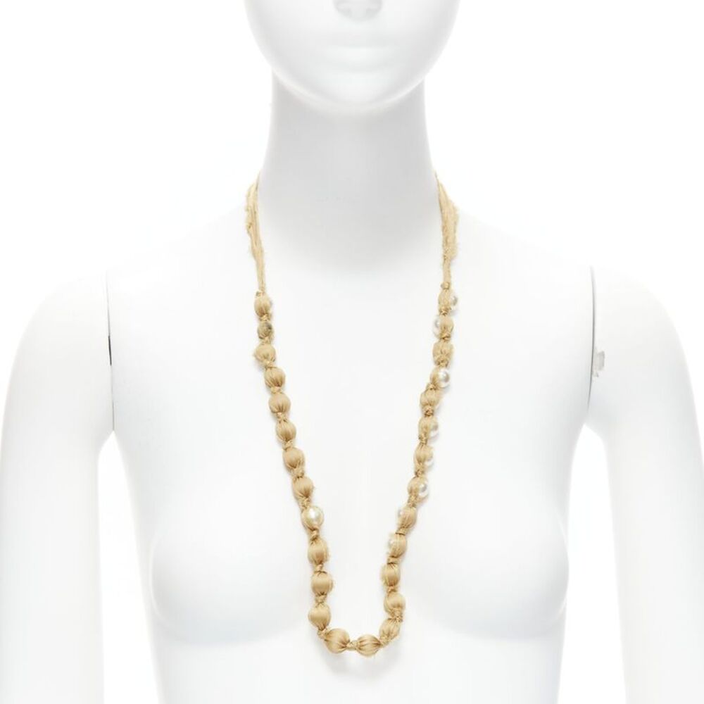 Lanvin Gold Silk Ribbon Necklace